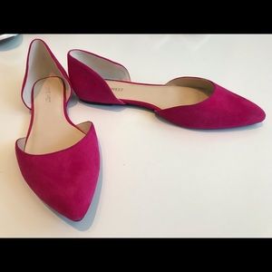 Brand new Nine West bright pink suede flats, 9 m